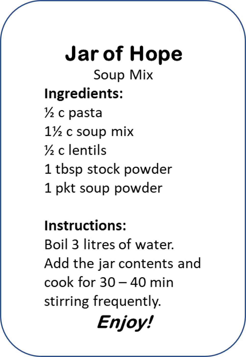 Soup in a Jar Melby's Post