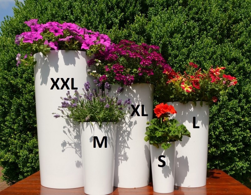 Blumenkübel Hochglanz Rund Blumentopf Übertopf Pflanzkübel XXL (H75cm