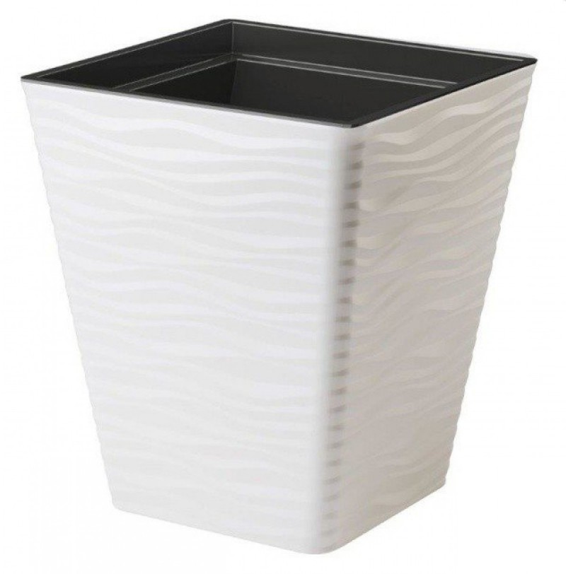 Blumenkübel Wellen Slim Eckig Pflanzkübel 3D Effekt