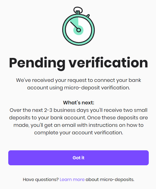 Changing the receiving method and verifying the new one with micro