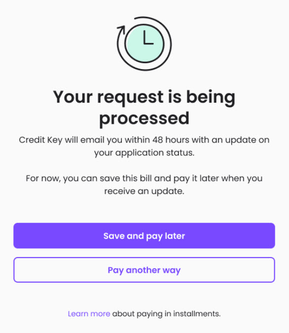 What does it mean that my application is being processed? Melio