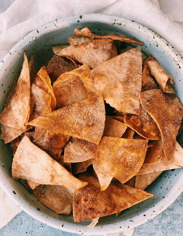 Air Fried Cinnamon Sugar Chips (Buñuelos) Melissa's Healthy Kitchen
