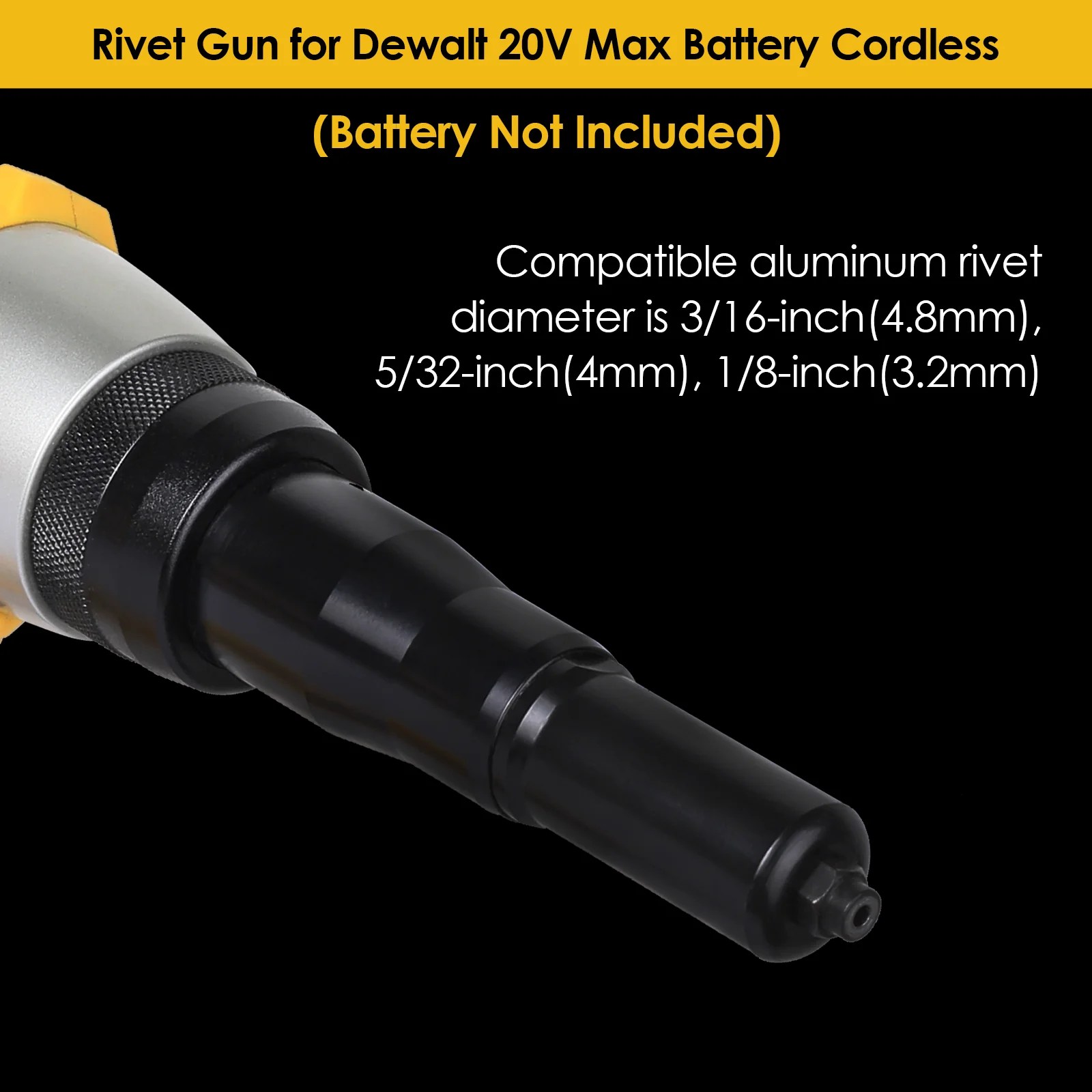 Mellif for Dewalt 20V Max Battery Rivet Gun Riverter Cordless tool 3/1