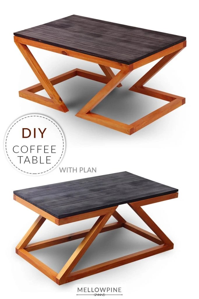DIY Reversible Z Coffee Table [Plans Included] MellowPine