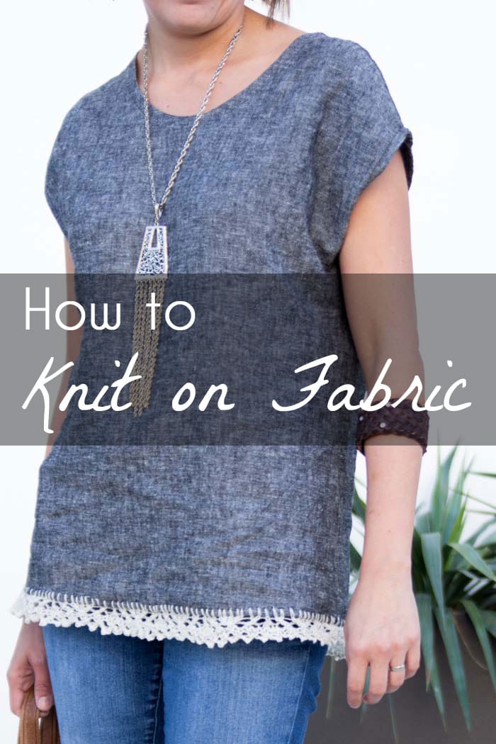 Linen Tunic with Lace Knit Edge How to Knit on Fabric Melly Sews