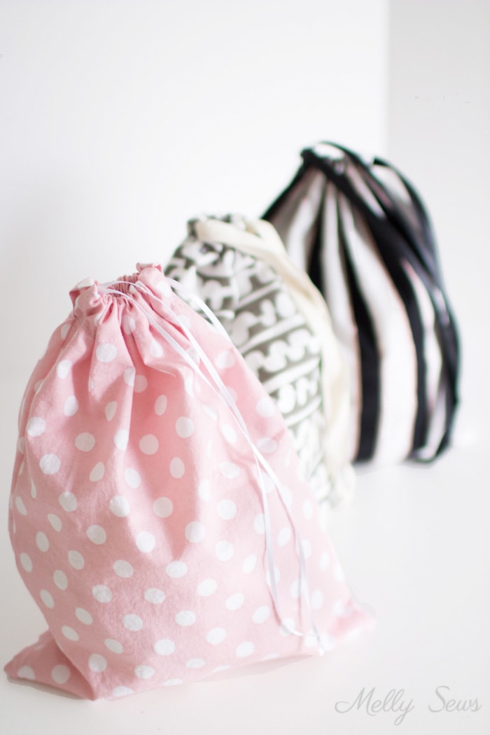 Beginner Sewing Project Learn to Sew a Drawstring Bag Melly Sews