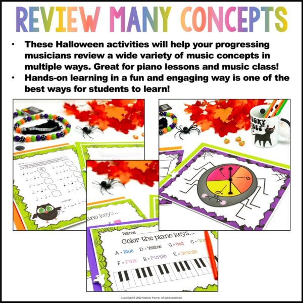 Halloween Music Games & Activities Piano Lessons Bundle Rhythm