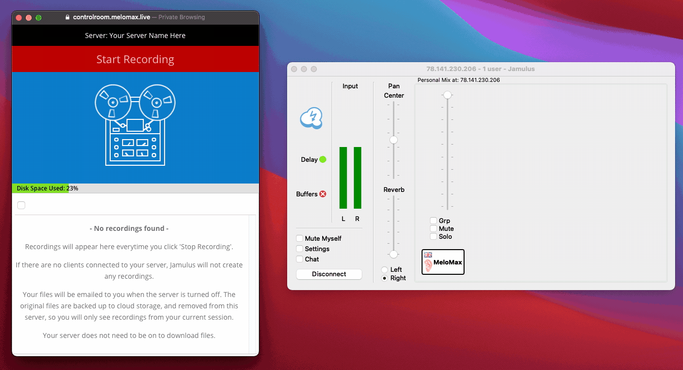 Melomax Jamulus Recording Manager - Melomax
