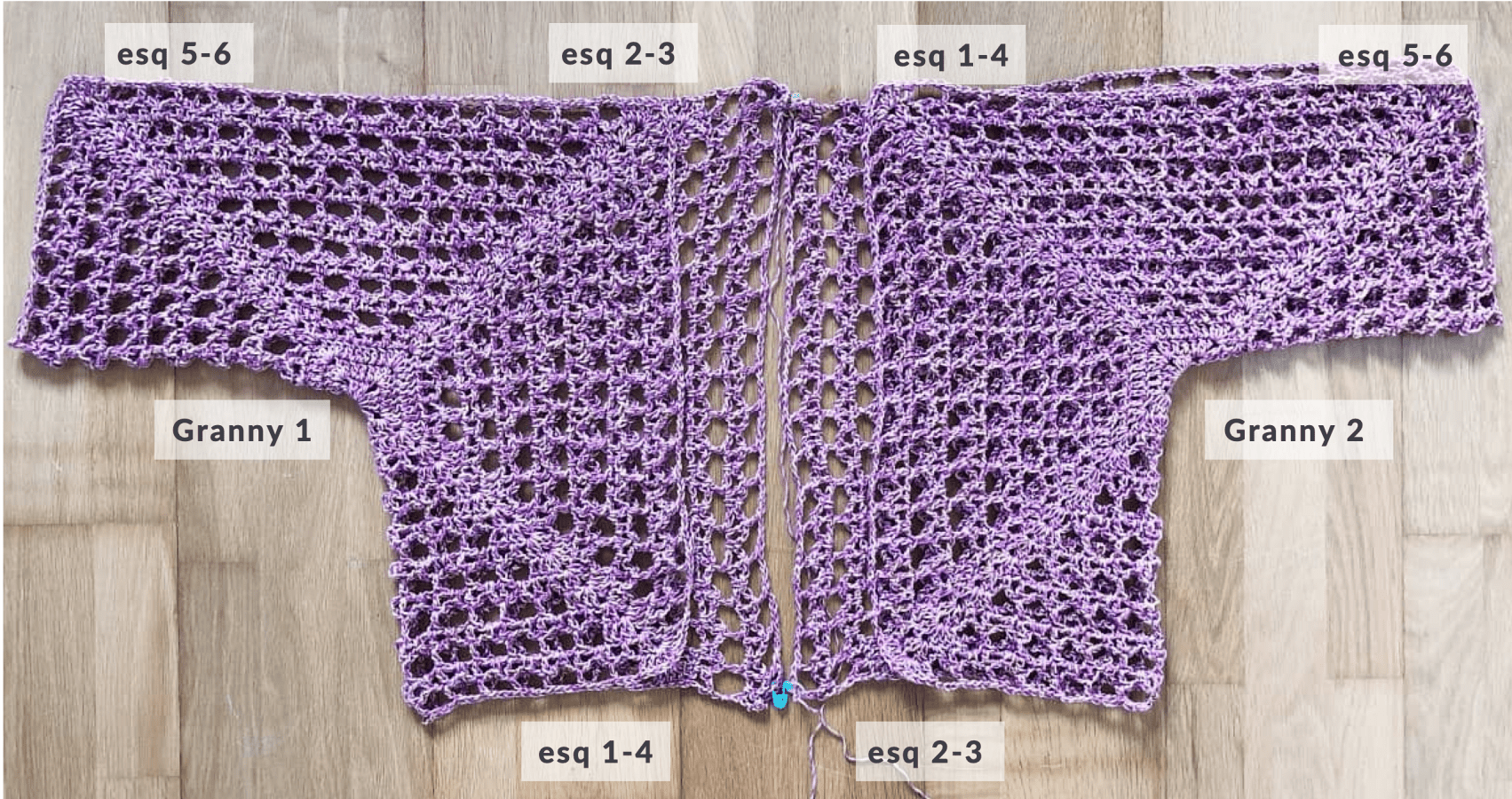 Kimono Fresh Patrón gratuito de crochet paso a paso