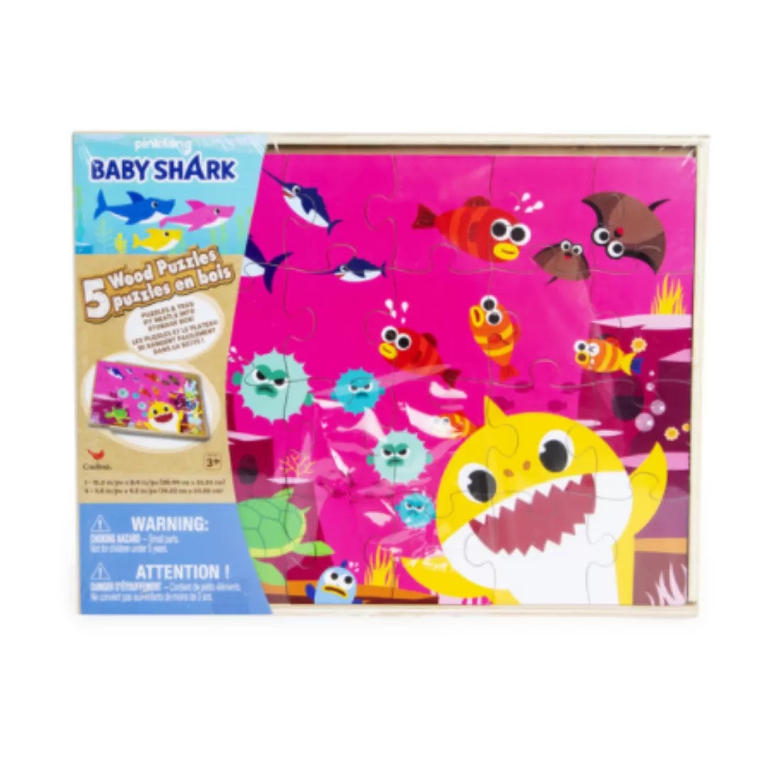 Baby shark™ wood puzzles 5pack Melon Mart