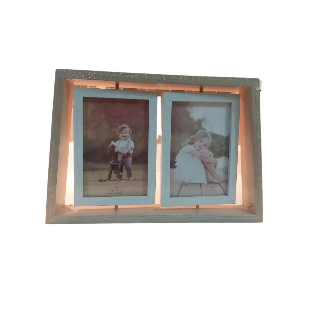 Decorative Double Sided 4 x 6 Swing Picture Frame holds 4 pictures