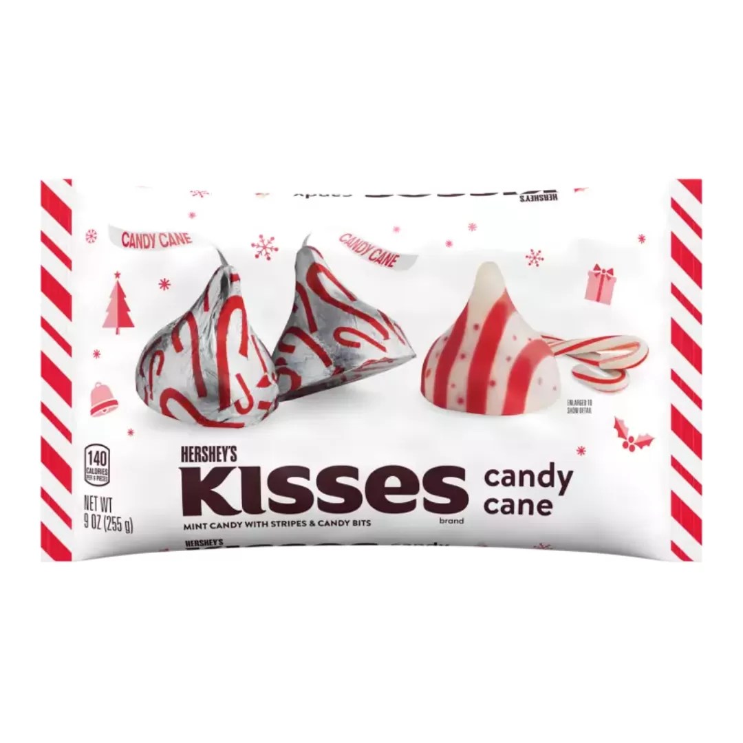Hershey's Kisses Candy Cane Flavored Mint Candy, 9oz Melon Mart