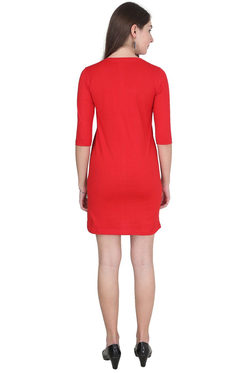 Women's Red Tshirt Dress Long Top