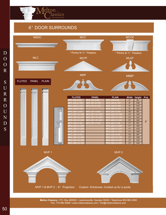 Architectural Urethane Polyurethane Door Surrounds Designs