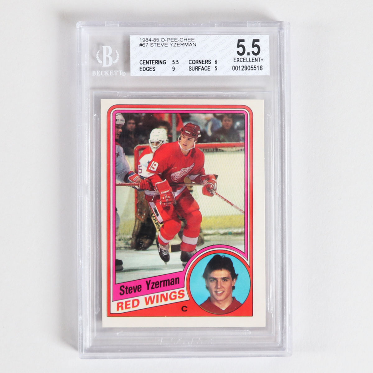198485 OPeeChee Steve Yzerman Rookie Card 67 RC Graded BGS EX+ 5.5