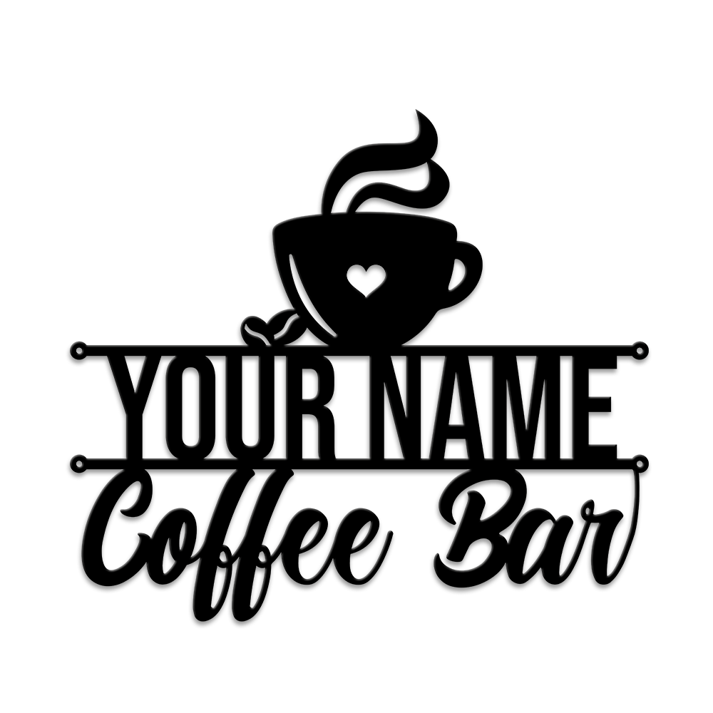 MeMate Coffee Bar Sign for Bar Decoration, Outdoor Bar Decor, Personalized Metal Sign for Coffee