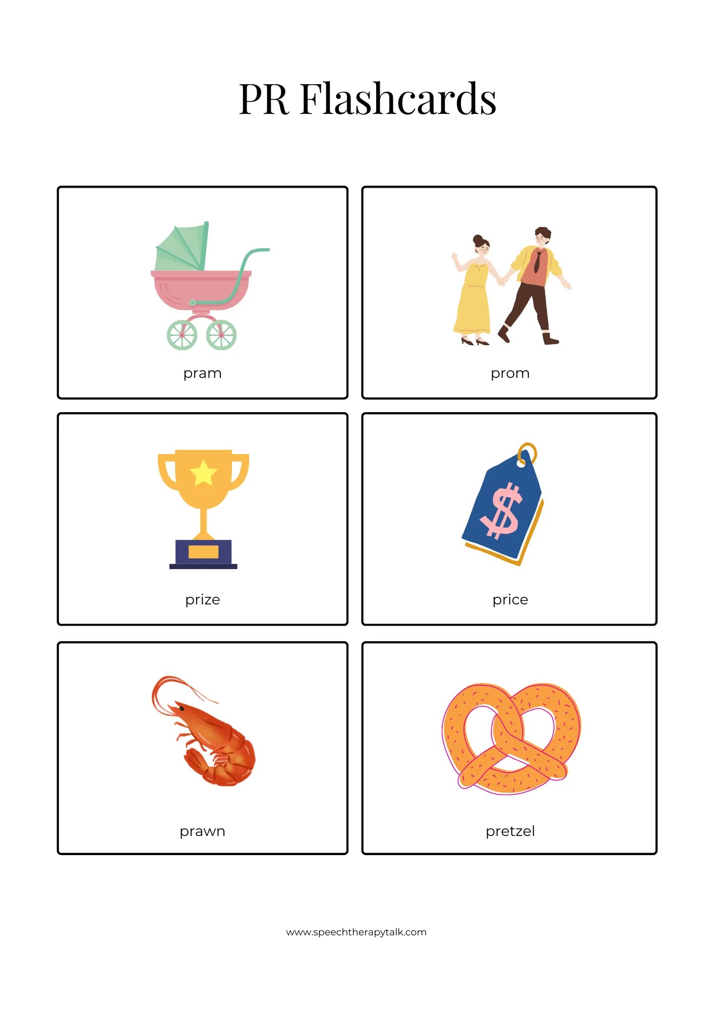 PR Print Flashcards Speech Therapy Talk Membership