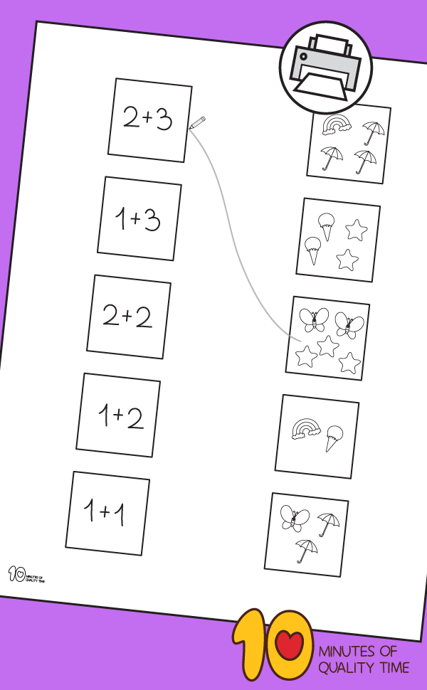 Addition within 5 Calculate & Match 10 Minutes of