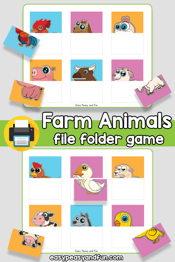 Farm Animals Matching File Folder Game Easy Peasy and Fun Membership
