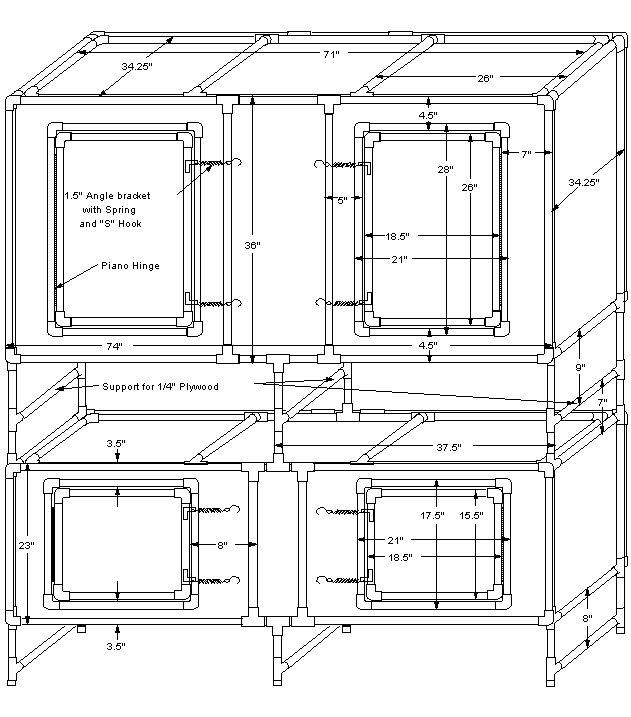 AL'S COCKATIEL CABIN PVC FLIGHT CAGE PLANS