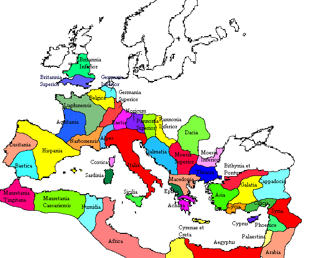 Romerska rikets provinser år 260 e.Kr.