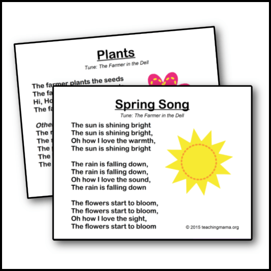 Spring Songs Printables Club