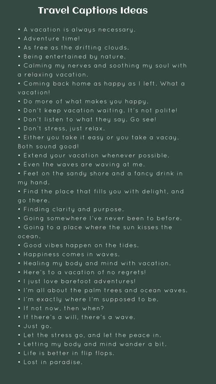 Travel Captions 100+ Cool Vacation Captions for Instagram