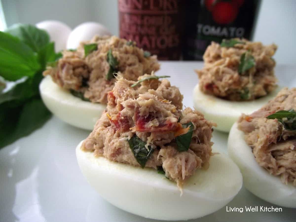 Sundried Tomato Tuna Salad in Eggs Living Well Kitchen