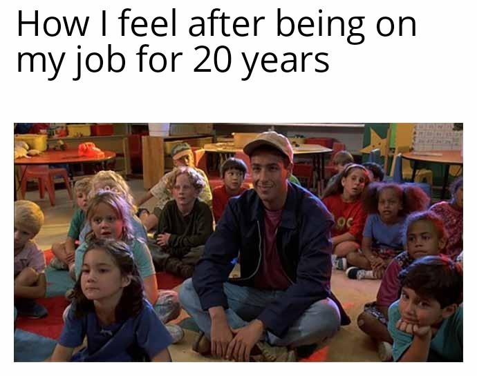 How feel after being on my job for 20 years