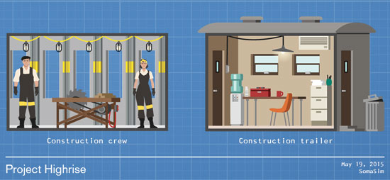 Project Highrise cutaway blueprint