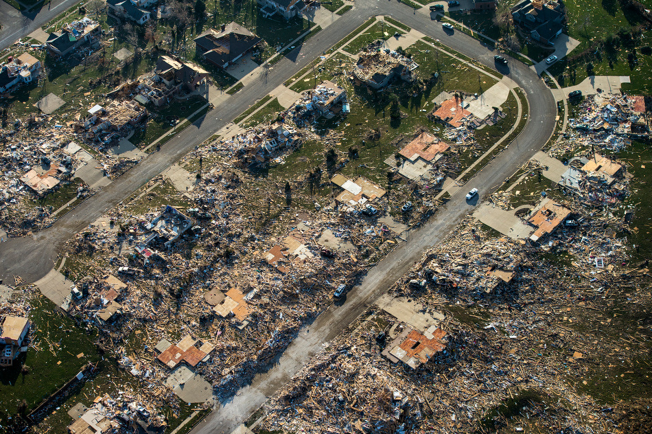 Shocking Photos Showing Aerial Views of Tornado Destruction in Illinois