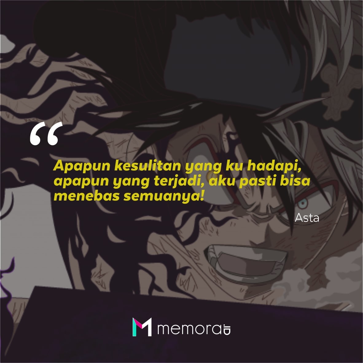 32 Kata-Kata Mutiara Asta, Bocah Anti Sihir Kerajaan Clover - Memora.id