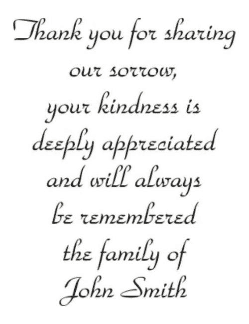 Order Online Custom Sympathy Acknowledgment Card s Memorial Card