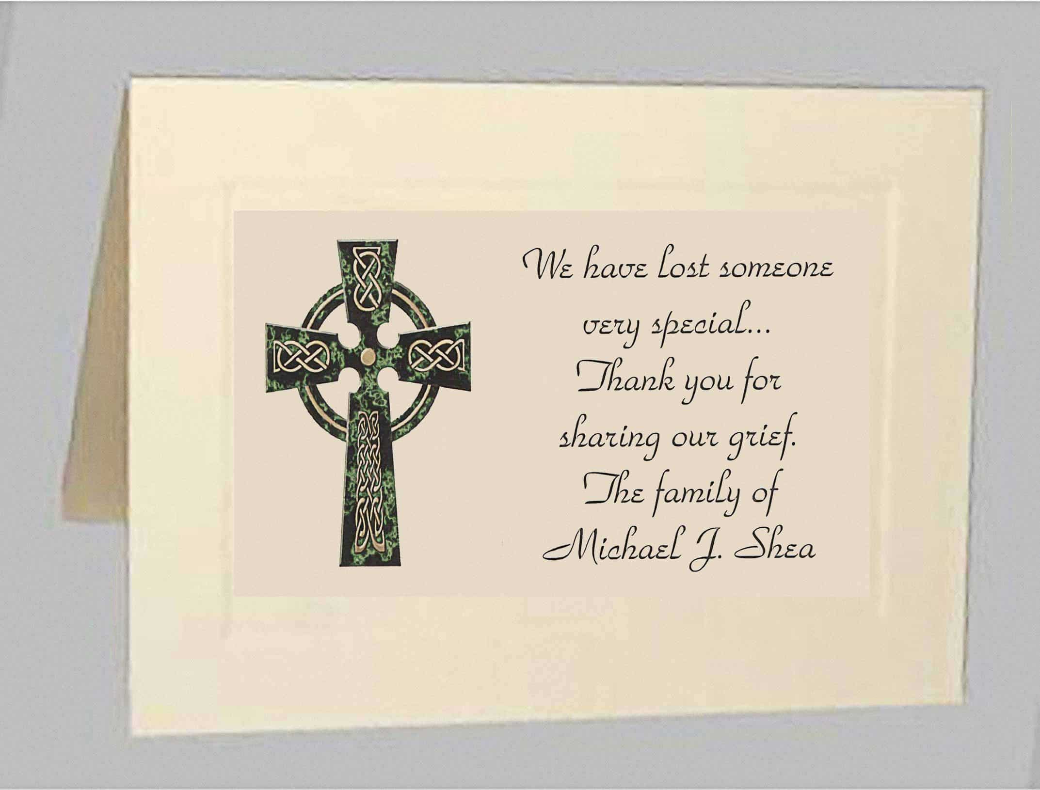 Order Sympathy Acknowledgment Card w/Graphic Online Memorial Card Express