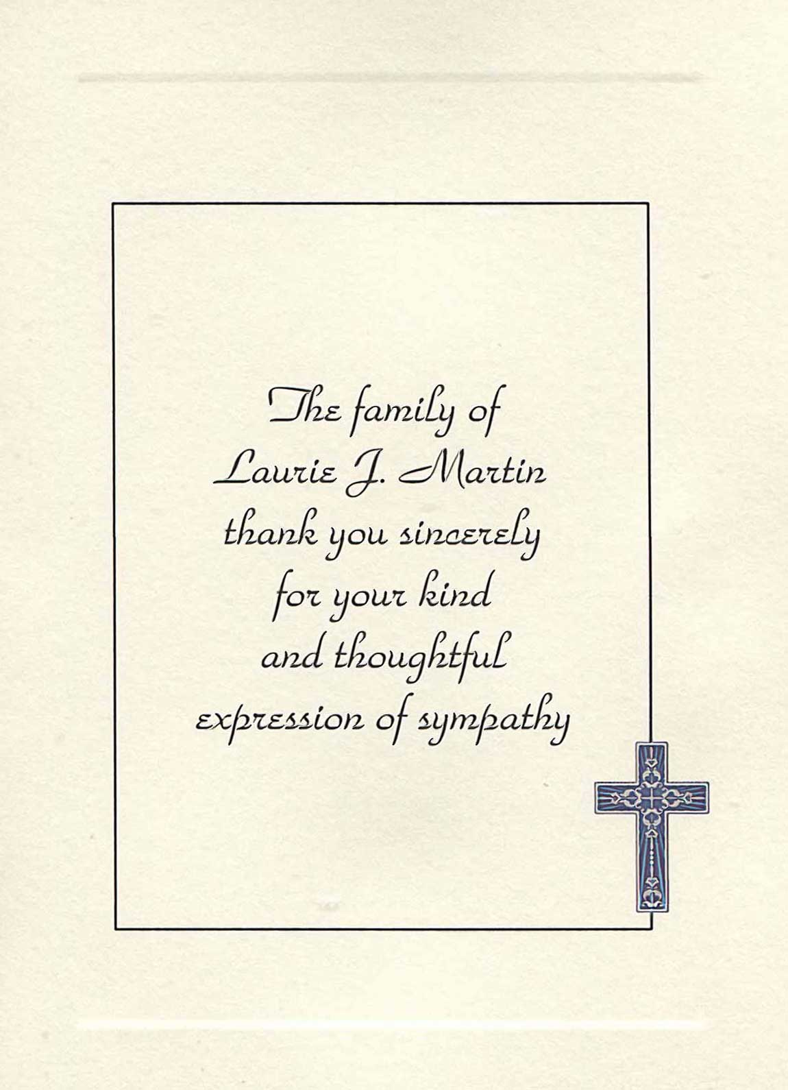 Order Online Custom Sympathy Acknowledgment Card w/Graphic s