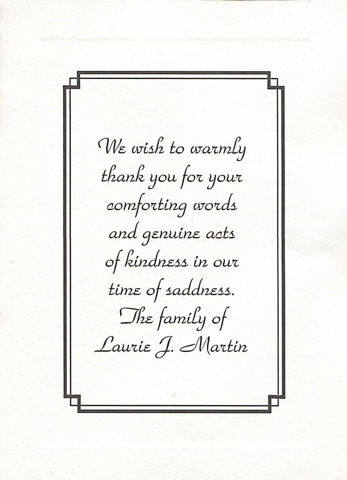 Order Online Custom Sympathy Acknowledgment Card s Memorial Card