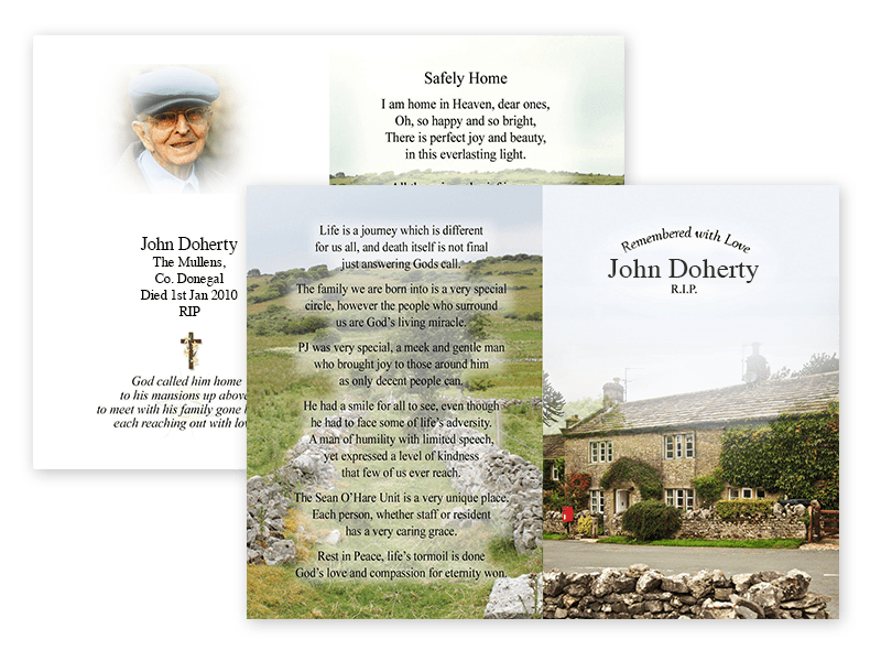 Memorial Printers Ireland Memorial Card Printing Service Ireland
