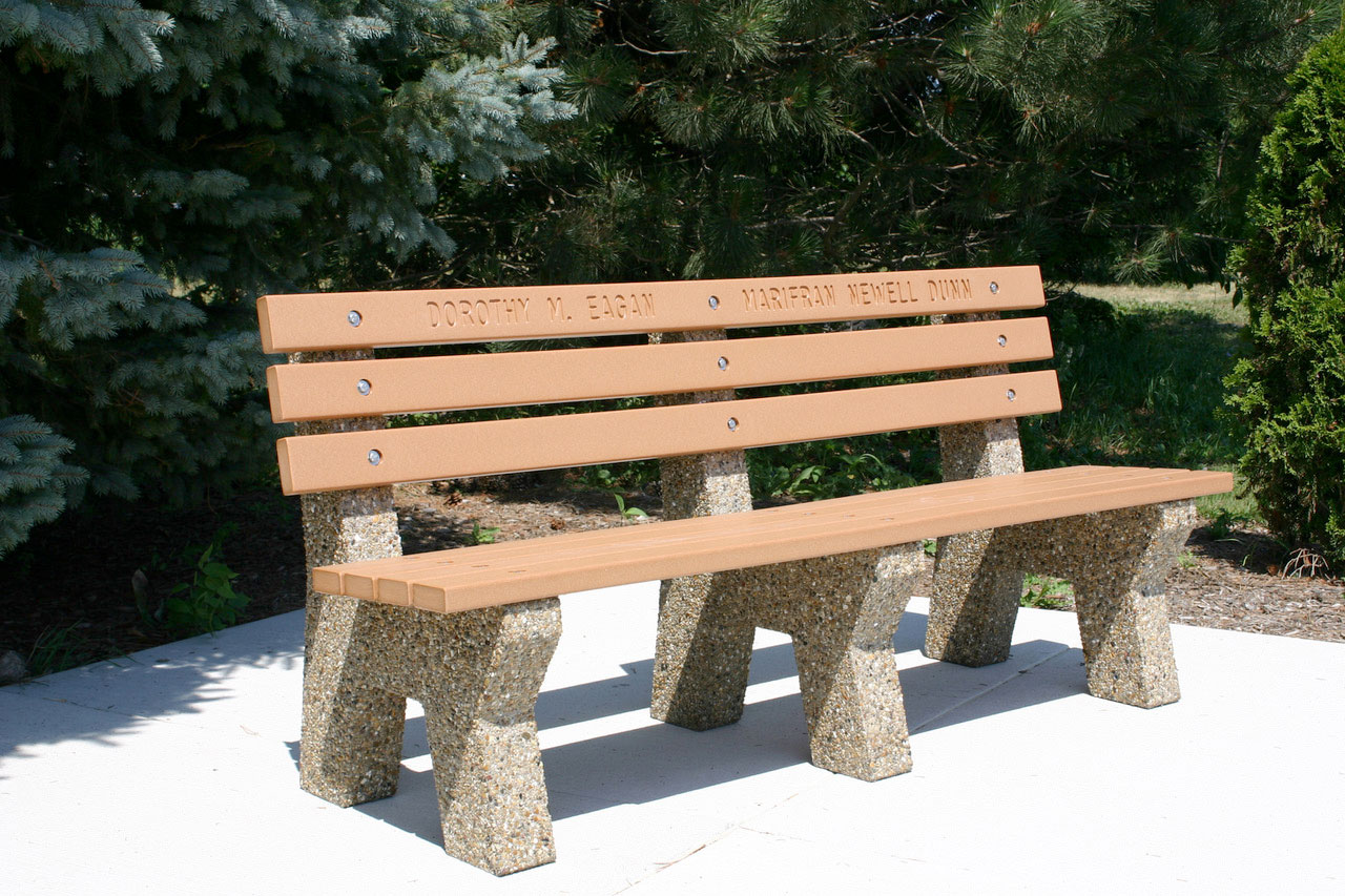 Park Style Bench with Recycled Plastic Lumber
