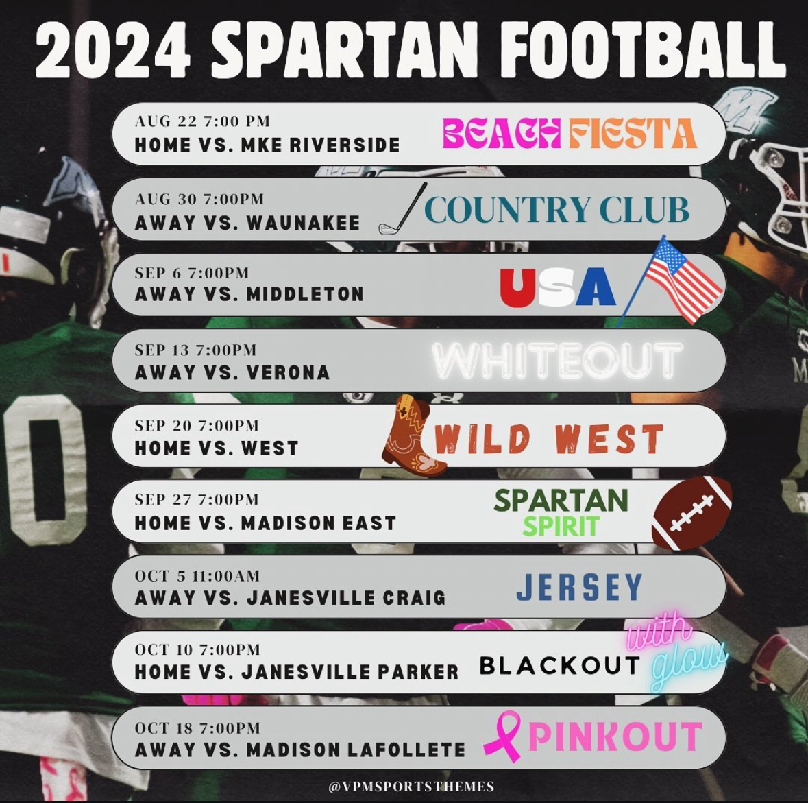 2024 Spartan Football Themes and Schedule Sword & Shield 2024 Spartan Football Themes and Schedule Sword & Shield