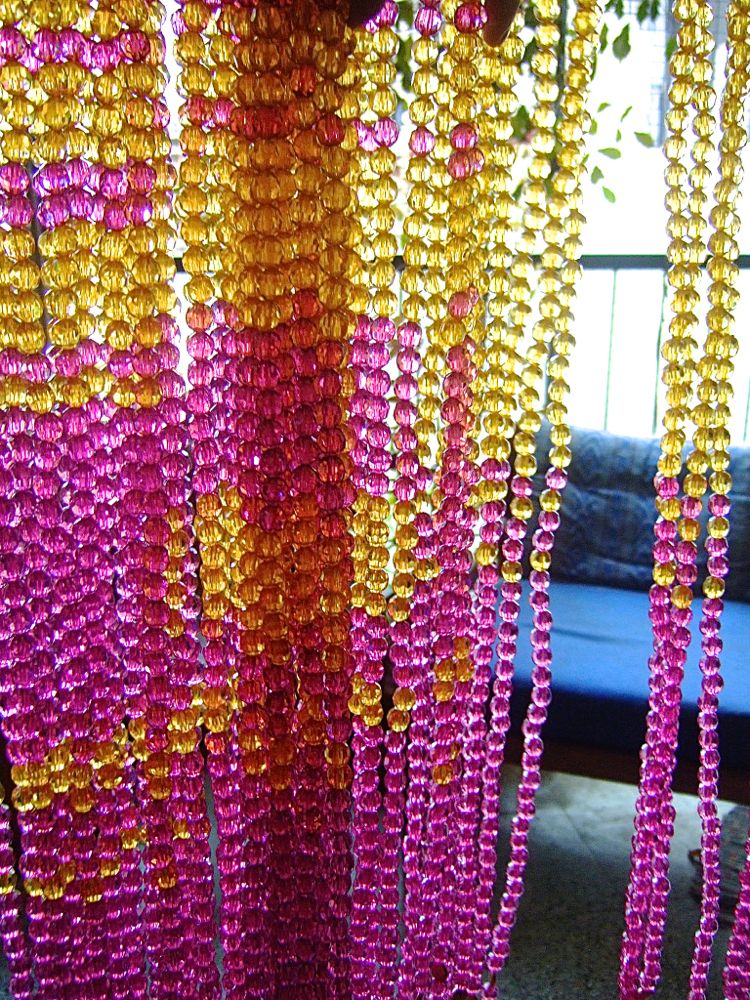 Room Separator Champagne PinkBlue Gold Acrylic Crystal Bead Curtain