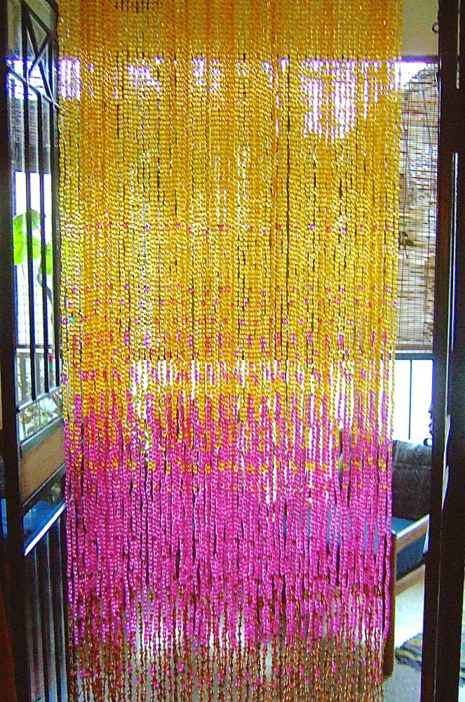 Room Separator Champagne PinkBlue Gold Acrylic Crystal Bead Curtain