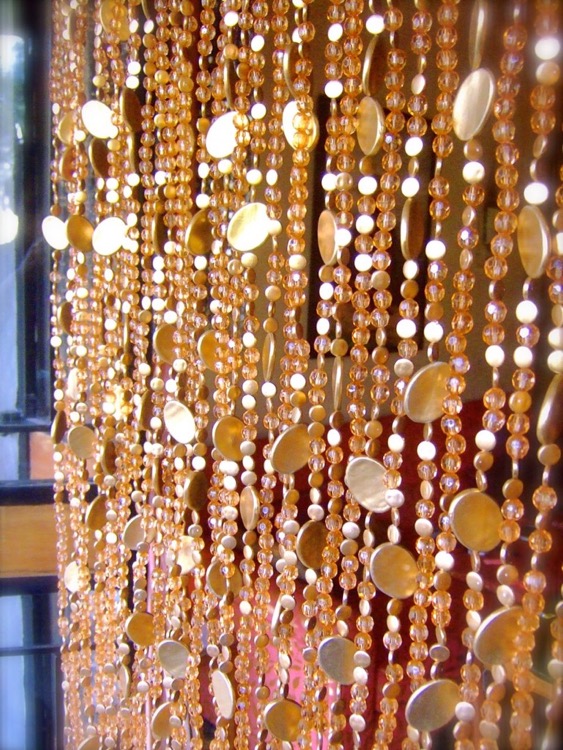 Wall Covering Bead Curtain Crystal Gold Living Room Curtain
