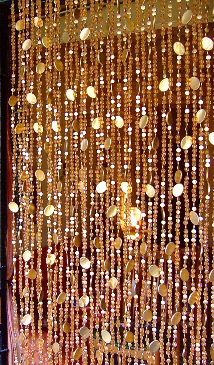 New Champagne Acrylic Crystal Gold Disc Bead Curtain • Memories of a