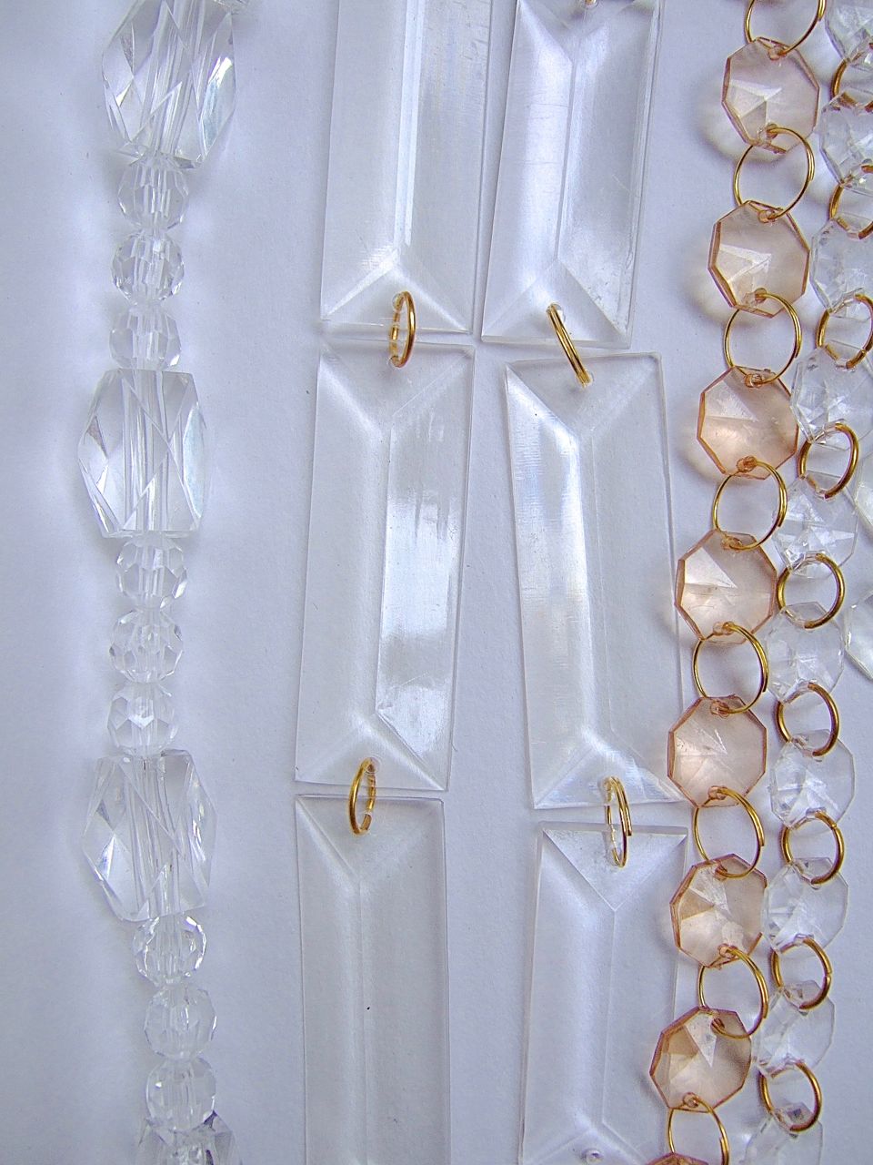 Room Divider, Beaded Partitions, Acrylic White Crystal Beads