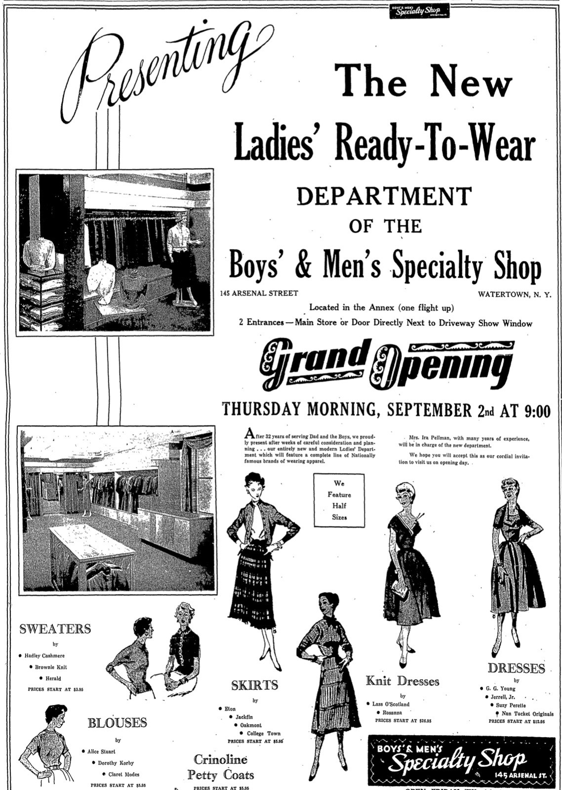 Boys' and Men's Specialty Shop (1922 1990)