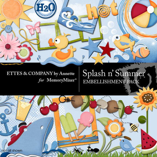 Splash n Summer Embellishment Pack Scrapbook Page Design MemoryMixer™