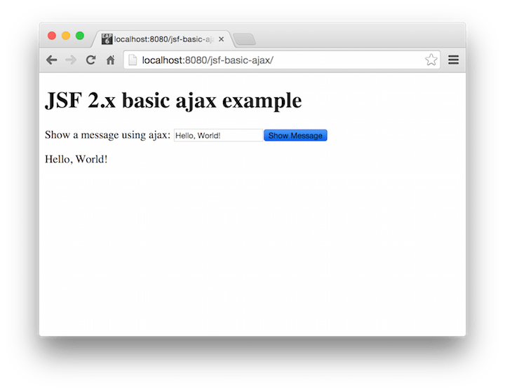 JSF 2.2 Basic Ajax Feature Example explained