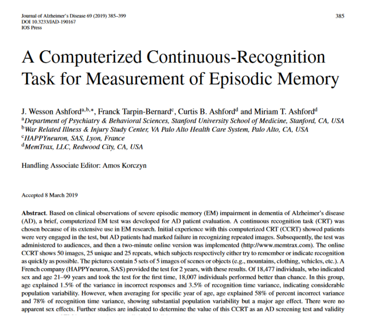 The Online Memory Test Memtrax at Carolyn Dunaway blog