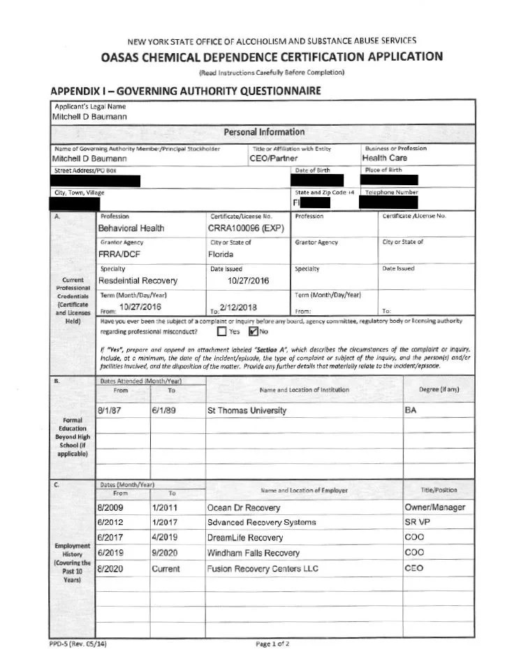 The Curious Case of Multiple LinkedIn Profiles and the OASAS CHEMICAL