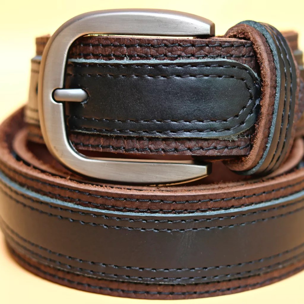 Executive Real Leather Belt black and brown Mender Leather Factory